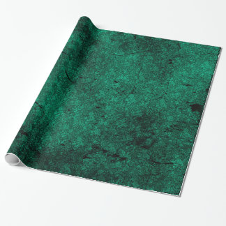 Deep Green Distressed Gothic Damask Wrapping Paper Cadeaupapier