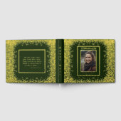 Deep Green Echte Folie Begrafenis Gastboek Sparkle Gastenboek (Volledig)
