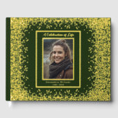 Deep Green Echte Folie Begrafenis Gastboek Sparkle Gastenboek (Voorkant)