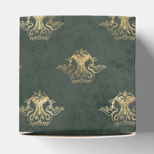 Deep Green en Gold  Dragon Bedankdoosjes (Bovenkant)