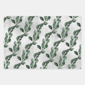 Deep Green Eucalyptus Vine Gray Ombre Background Inpakpapier Vel (Voorkant 3)