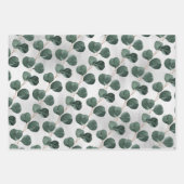 Deep Green Eucalyptus Vine Gray Ombre Background Inpakpapier Vel (Voorkant 2)