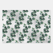 Deep Green Eucalyptus Vine Gray Ombre Background Inpakpapier Vel (Voorkant)