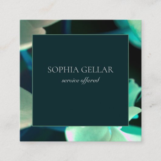 Deep Green Floral Visitekaartje (Voorkant)