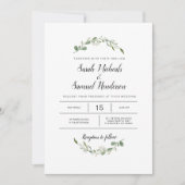 Deep Green Garden Waterverf bruiloft Kaart (Voorkant)