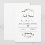 Deep Green Garden Waterverf bruiloft Kaart (Voorkant / Achterkant)