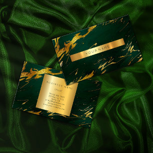 Deep Green Gold Marble Vip Visitekaartje