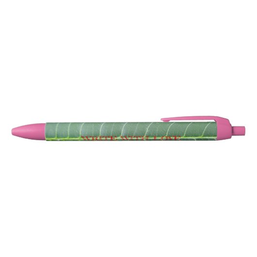 Deep Green Leaf Design Zwarte Inkt Pen (Bovenkant)