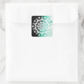  Deep Green Mandala Abstract Vierkante Sticker (Tas)