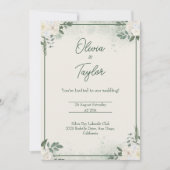 Deep Green Minimalist Wedding Uitnodiging (Voorkant)