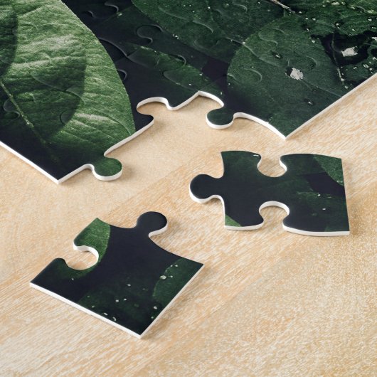Deep Green Oerwoud Leaf Foliage Legpuzzel (Zijkant)