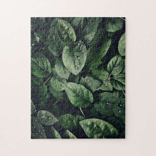 Deep Green Oerwoud Leaf Foliage Legpuzzel (Verticaal)