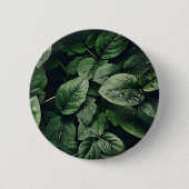 Deep Green Oerwoud Leaf Foliage Ronde Button 5,7 Cm (Voorkant)