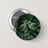 Deep Green Oerwoud Leaf Foliage Ronde Button 5,7 Cm (Voorkant /achterkant)