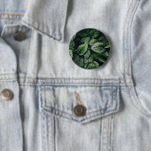 Deep Green Oerwoud Leaf Foliage Ronde Button 5,7 Cm (In situ)