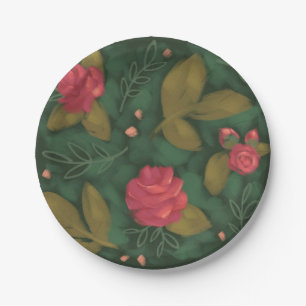Deep Green & Pink Flower Bord