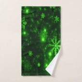Deep Green Snowflakes Towel Set Bad Handdoek (Handdoek)