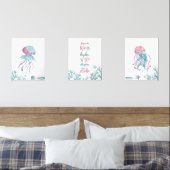 Deep Green Turquoise Love  Muurkunst Sets (Slaapkamer)