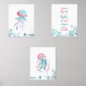 Deep Green Turquoise Love  Muurkunst Sets (Voorkant)