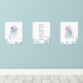 Deep Green Turquoise Love Muurkunst Sets