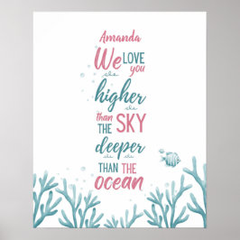 Deep Green Turquoise Love Poster