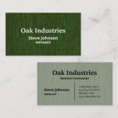 Deep Green Woodgrain look Professional Visitekaartje (Voorkant / Achterkant)