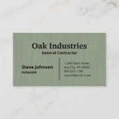 Deep Green Woodgrain look Professional Visitekaartje (Achterkant)