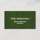 Deep Green Woodgrain look Professional Visitekaartje (Voorkant)