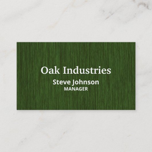 Deep Green Woodgrain look Professional Visitekaartje (Voorkant)