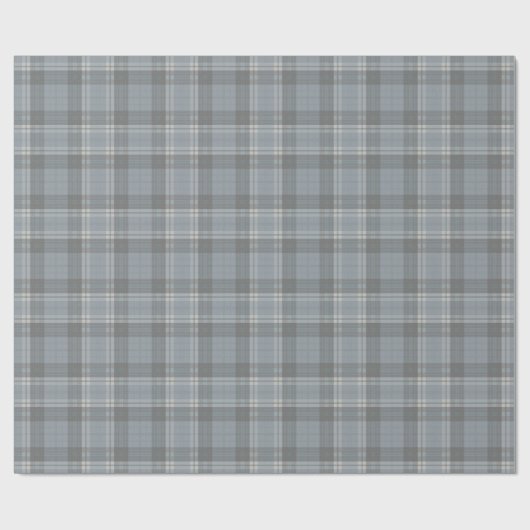 Deep Grey-Blue en Soft Grey Plaid Cadeaupapier (Vlak)
