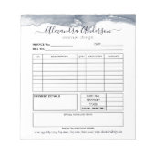 Deep Grey Waterverf Minimal Script Invoice Notitieblok (Voorkant)