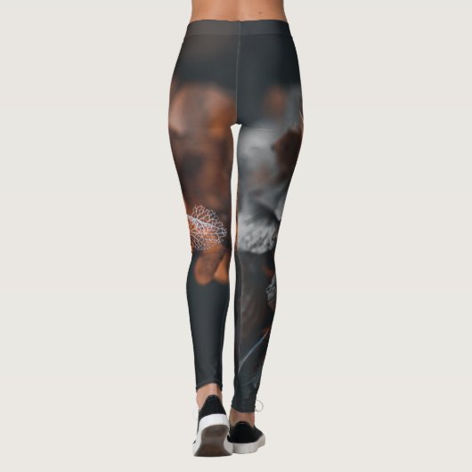 Deep Hazy Oranje Hydrangea Leggings (Achterkant)