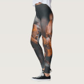 Deep Hazy Oranje Hydrangea Leggings (Links)
