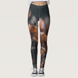 Deep Hazy Oranje Hydrangea Leggings