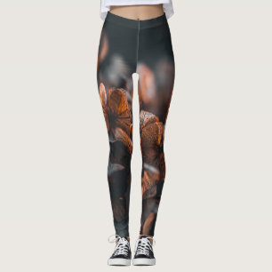 Deep Hazy Oranje Hydrangea Leggings