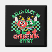 Deep In Christmas Bauble Festive Checkered Xmas Magneet (Voorkant)