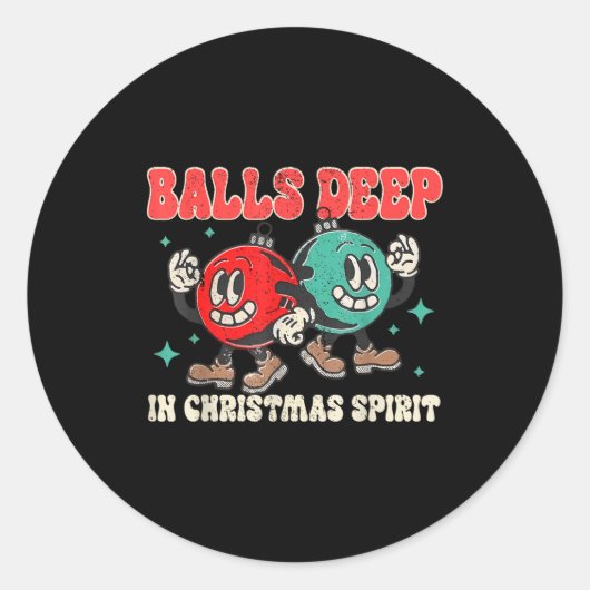 Deep In Christmas Srit Christmas Humorous Festive Ronde Sticker (Voorkant)