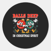 Deep In Christmas Srit Christmas Humorous Festive  Ronde Sticker (Voorkant)