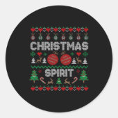 Deep In Christmas Srit Couples Matching Ugly Sweat Ronde Sticker (Voorkant)