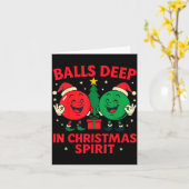 Deep In Christmas Srit Funny Adult Christmas Humor Kaart (Gele Bloem)