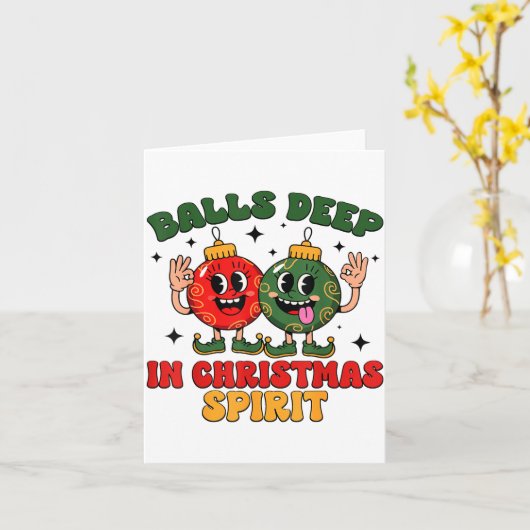 Deep In Christmas Srit Funny Christmas Saying  Kaart (Gele Bloem)