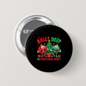 Deep In Christmas Srit Funny Ornament Ronde Button 5,7 Cm (Voorkant /achterkant)