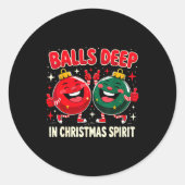 Deep In Christmas Srit Funny Ornament  Ronde Sticker (Voorkant)