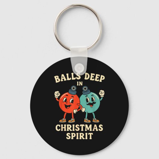 Deep In Christmas Srit Funny Retro Holiday Humor  Sleutelhanger (Voorkant)