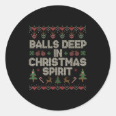 Deep In The Christmas Srit Couple Matching Christm Ronde Sticker (Voorkant)