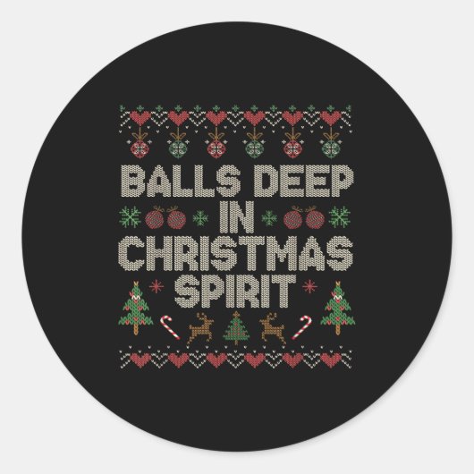 Deep In The Christmas Srit Couple Matching Christm Ronde Sticker (Voorkant)