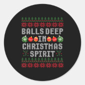 Deep In The Christmas Srit Couple Matching Christm Ronde Sticker (Voorkant)