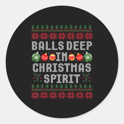 Deep In The Christmas Srit Couple Matching Christm Ronde Sticker (Voorkant)