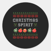 Deep In The Christmas Srit Couples Matching Ugly Ronde Sticker (Voorkant)