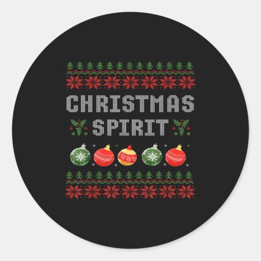 Deep In The Christmas Srit Couples Matching Ugly Ronde Sticker (Voorkant)